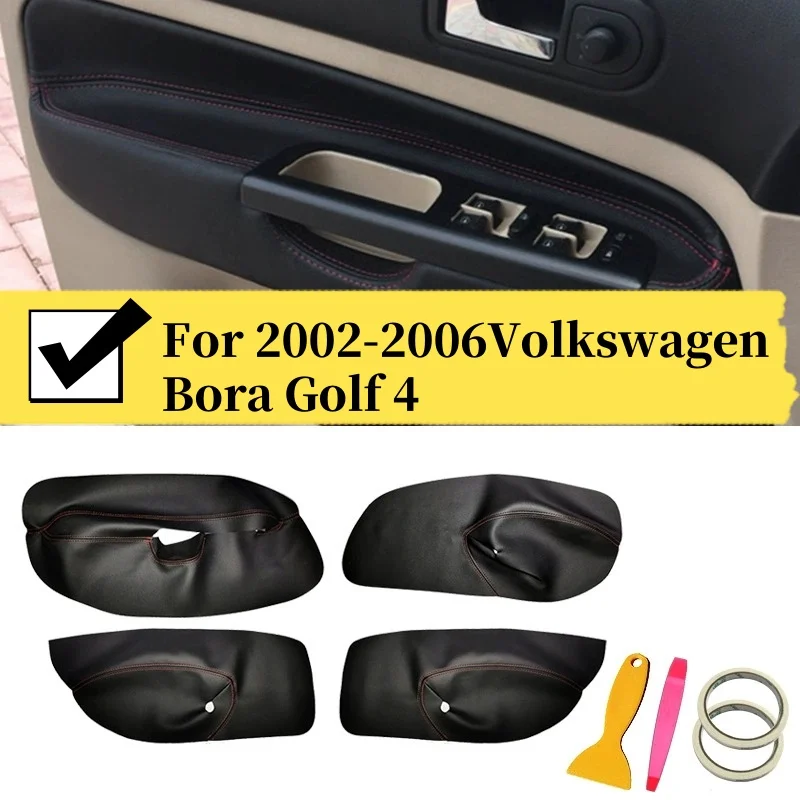 

4 Doors Car Black Microfiber Leather Armrest Cover Auto Interior For 2002 2003 2004-2006 VW Bora Golf 4 Door Armrest Panel Cover