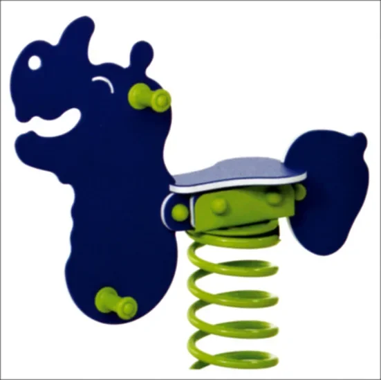 Outdoor animal rocking horse. Community park children's seesaw toys. PE board spring rocking music