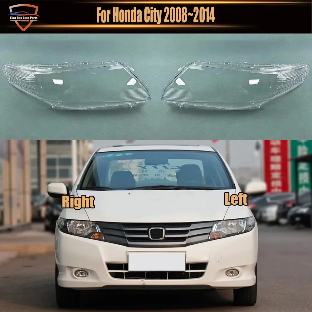 For Honda City 2008~2014 Front Headlamp Lamp Cover Transparent Headlight Shell Lens Plexiglass Replace The Original Lampshade
