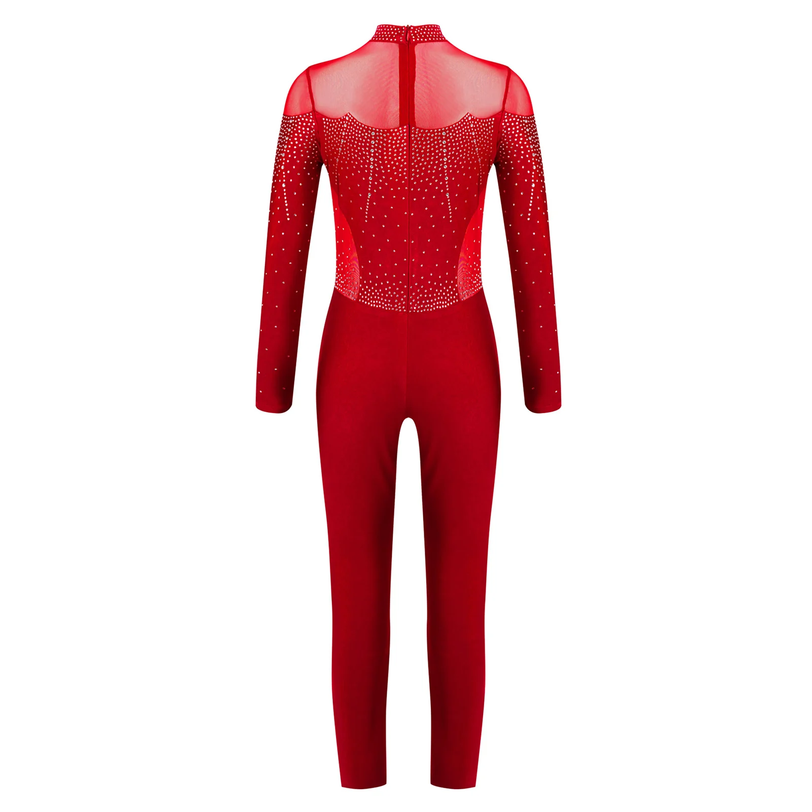 بدلة رقص باليه للأطفال البنات برقبة وهمية وأكمام طويلة من القماش الشبكي للجمباز للتزلج على الجليد وأداء الرقص #4