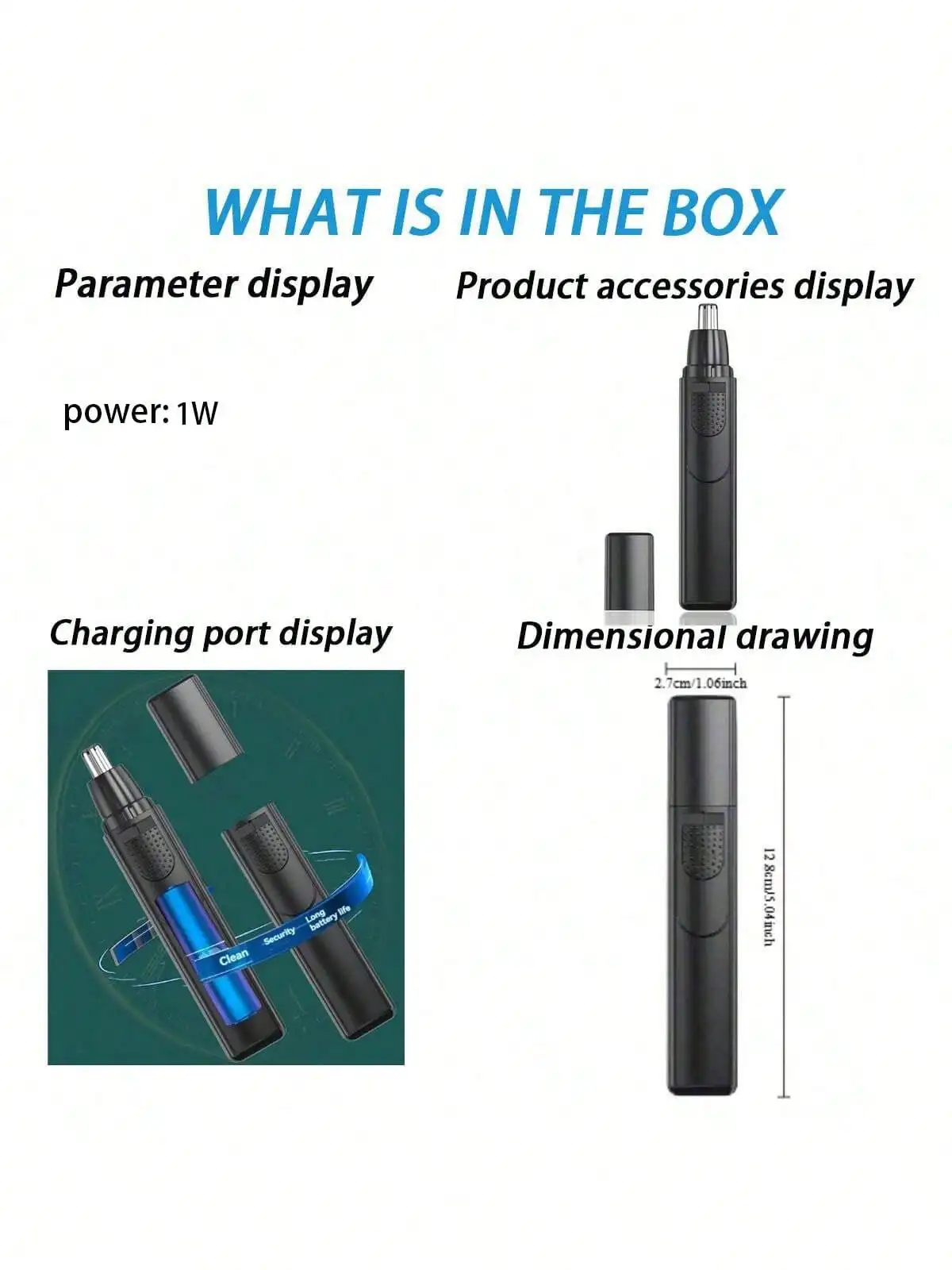 2026 Electric nose hair trimmer, trimmer remover, ear nose hair trimmer, ear nose eyebrow trimmer Battery-powered (Without batte