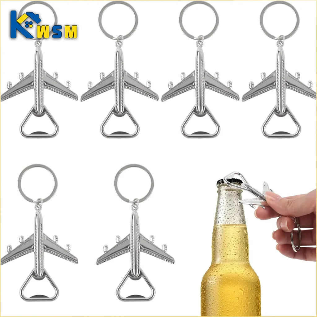 Kreativer Flugzeug-Flaschenöffner-Schlüsselanhänger, Metall-Schlüsselanhänger, Zubehör, einzigartiges Geschenk für Reiseliebhaber, praktischer Flaschenöffner-Schlüsselanhänger