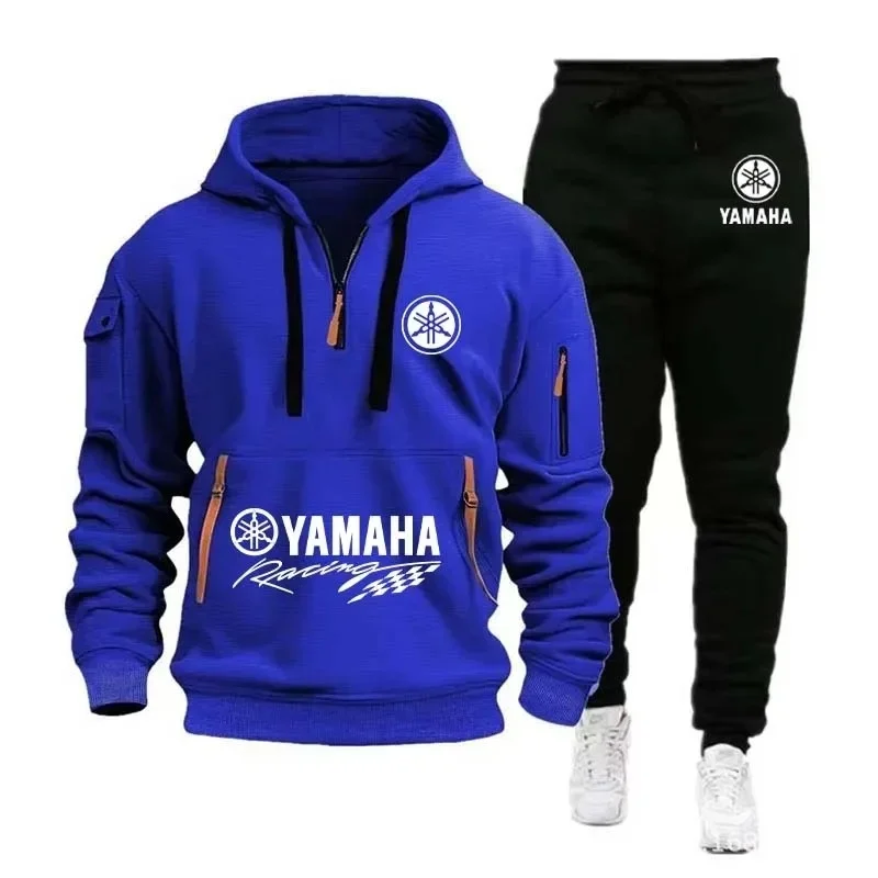 Conjunto Deportivo Yamaha Racing Team 2026 para Hombre, Primavera, Sudadera con Media Cremallera y Pantalones, Conjunto Unisex de Sudadera y Joggers