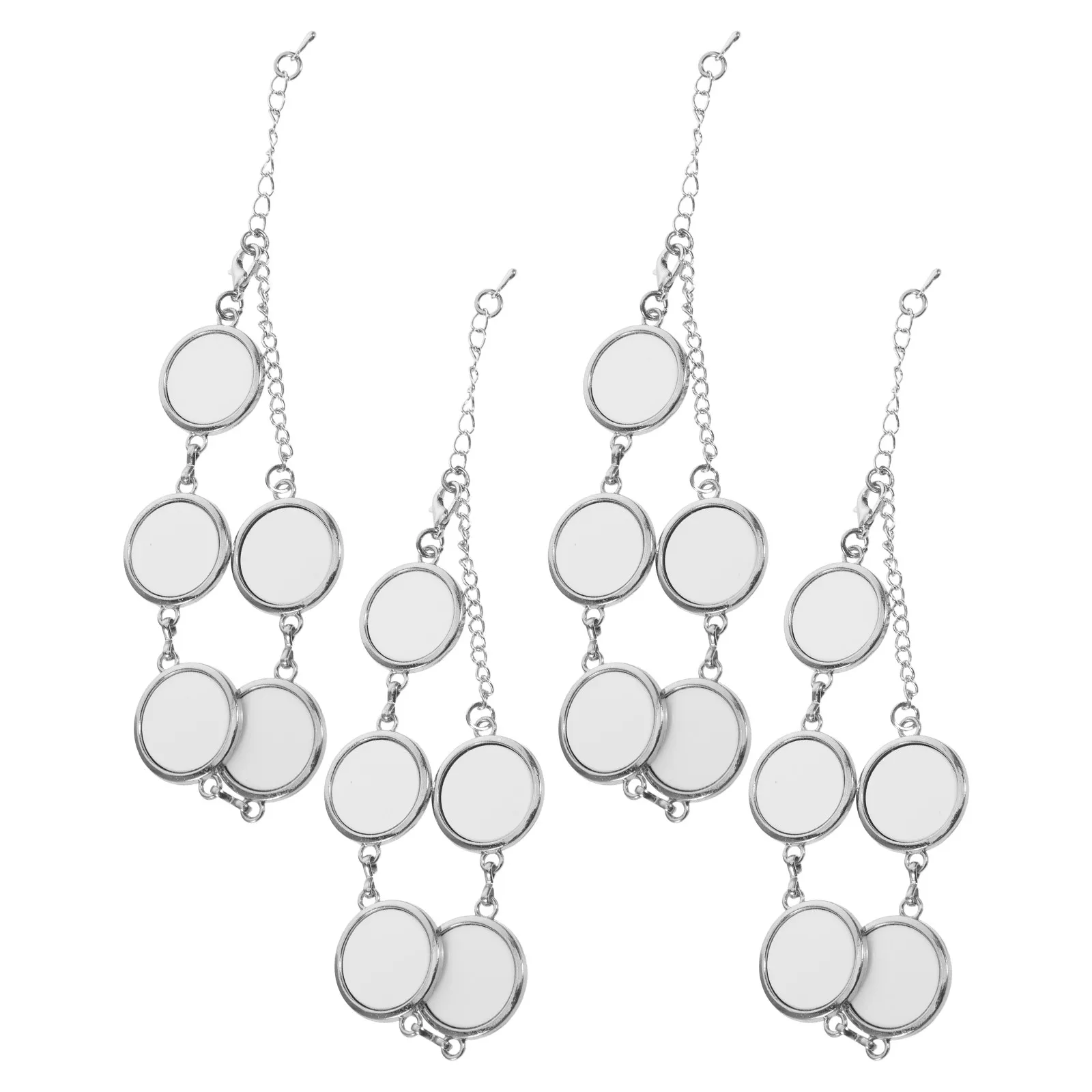 4 pièces de supports de bracelet parfaits pour la sublimation, avec montures rondes, pour la création de bracelets d'amitié DIY et la fabrication de bijoux par transfert thermique