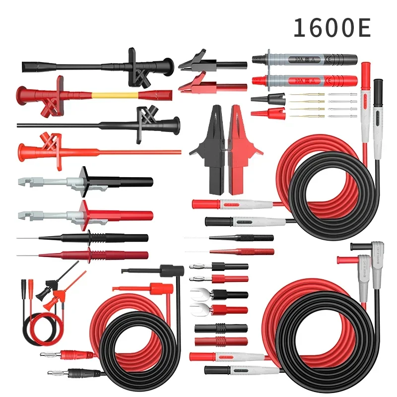 JXSINONE-P1600 Series Multímetro Test Lead Kit, 4mm Banana Plug-Test Cabo, Test Probe, Clipes IC Gancho, Automotive Repair Tool Set