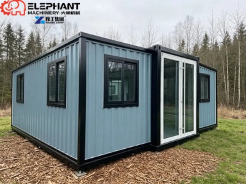 Double Wings Expandable Wood Grain Color Container House Small Butterfly Expansion 20ft/40ft For Hotels Warehouses Shops
