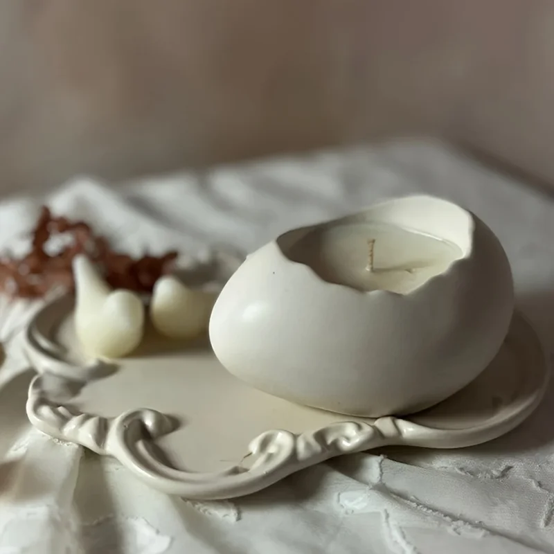 Resin silicone mold, 1 piece of oval plaster mold, DIY grade eggshell storage box mold, artistic decorative flower pot mold