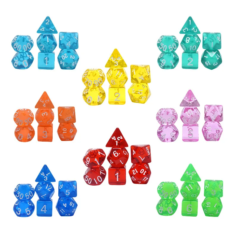 7Pcs DND Dice Set with Drawstring Bag Great for Dungeons and Dragons Role Playing Table Game Accessories for DND RPG Board Game