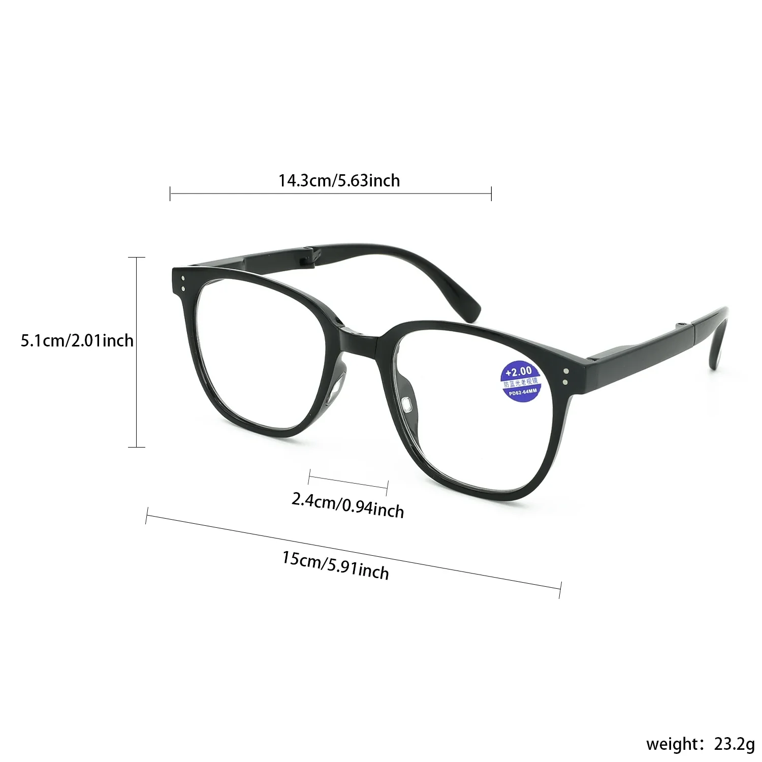 Lesebrille für Männer und Frauen, faltbar, blaues Licht blockierend, hochwertige tragbare Brille für das tägliche Büro – Detail 1