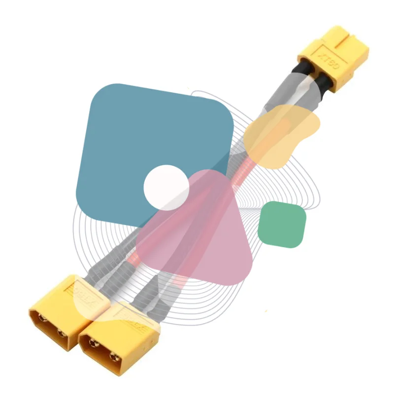 XT60 Parallel Battery Connector Male Female Cable Dual Extension Y Splitter 3 Way 14AWG Silicone Wire For RC Battery Motor