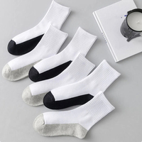 4/6Pairs Comfortable Simple Men's Mid-calf Socks Hosiery Breathable Men Tube Socks Non-slip Patchwork Sports Sock Outdoor