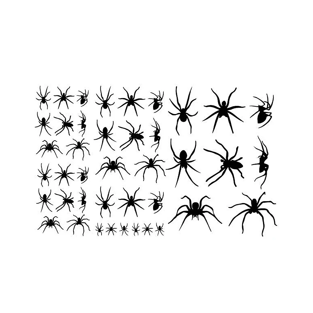 

2 Sheet Halloween Scary Spiders Wall Sticker Removable PVC Decal for Home Bar Office Black Halloween Wall Sticker