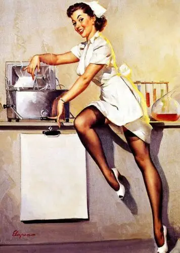 Pin up nurse Vintage Retro Metal Tin Sign Poster Plaque Garage Bar Wall Decor A4 tin sign