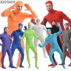 Segunda pele masculina apertada spandex bodysuit adulto de corpo inteiro, terno zentai traje de halloween traje cosplay de nylon, palco show