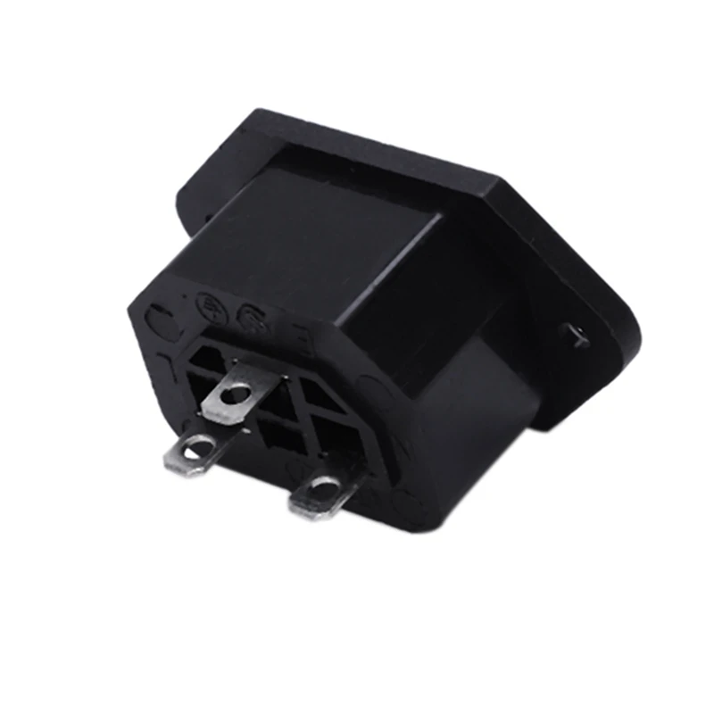 AC 250V 10A IEC 320 C13 Panel Mount Plug Connector Socket Black-DT30
