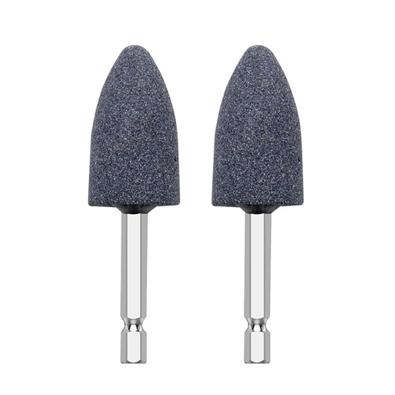 Two-Piece Hexagonal Handle Electric Grinding Head Brown Corundum Grinding Head Conical Grinding Head