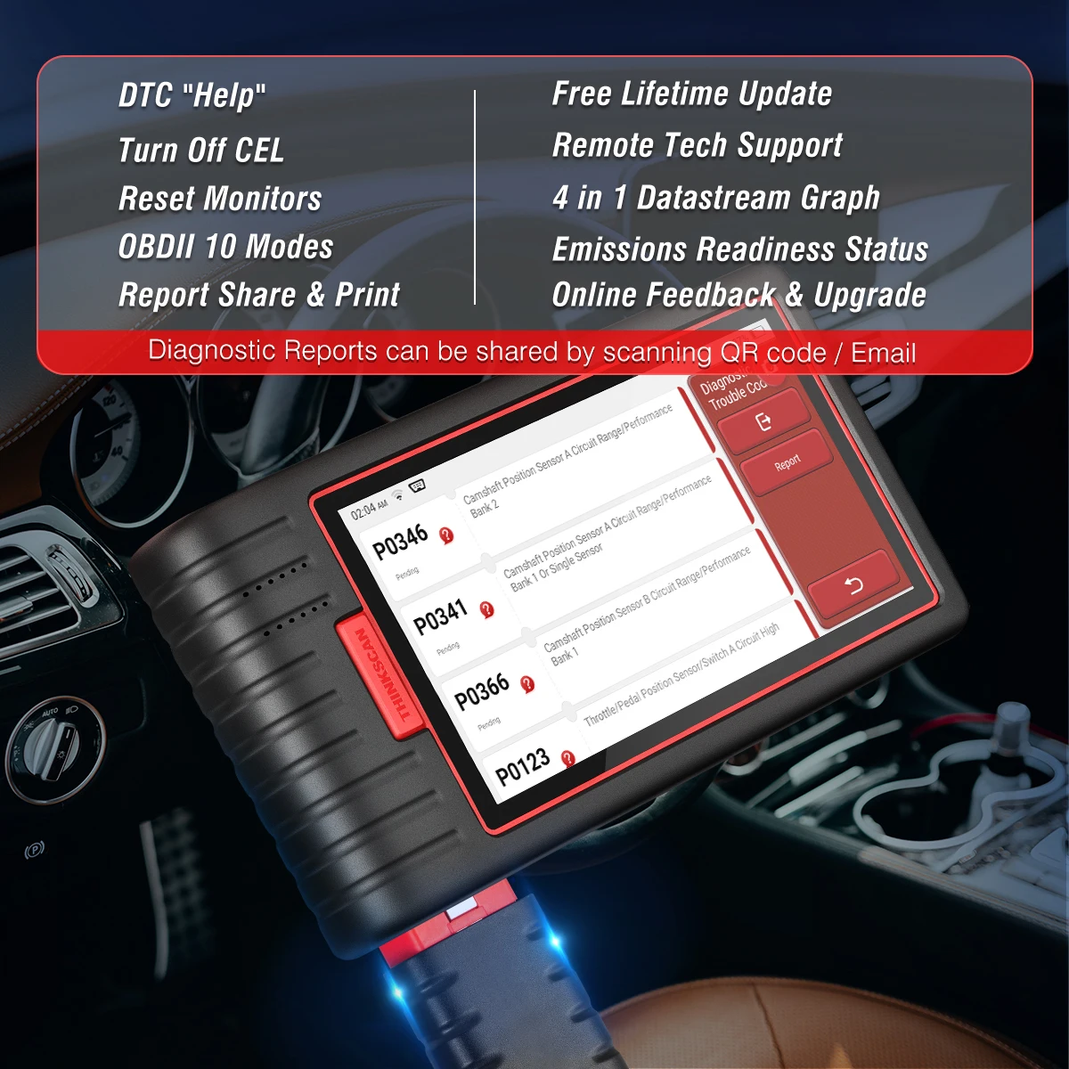 ThinkScan Max 2 Full system Lifetime free OBD2 Scanner Professional OBD2 Diagnostic Tool Car Scanner ECU Coding thinkscan max 2