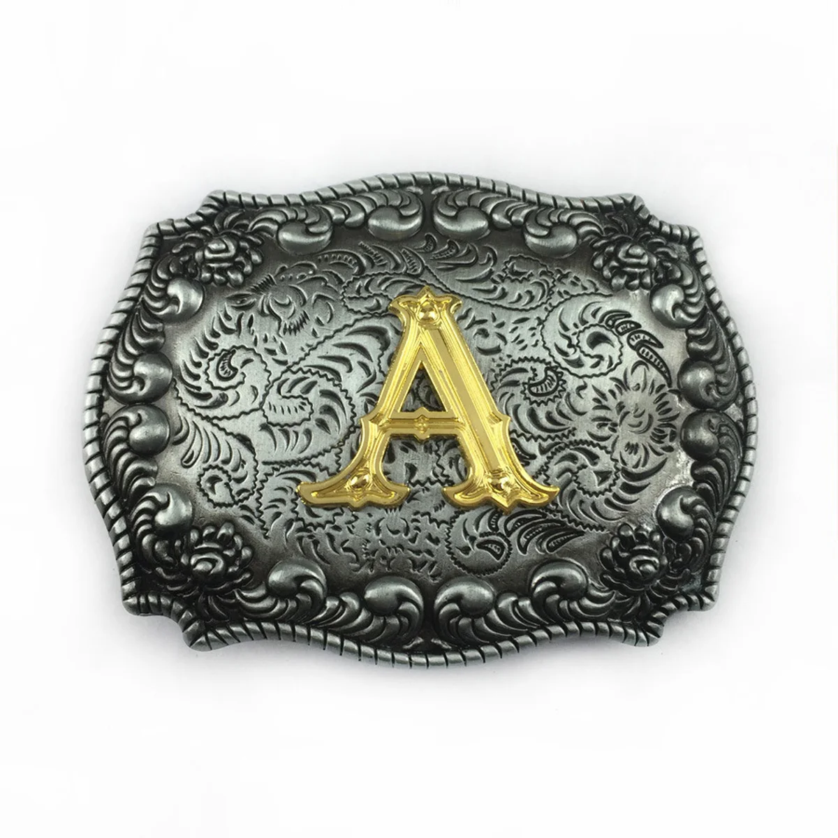 

T-DISOM Men's Retro Gold Lettler A~Z Embossing Belt Buckle Fashion Accessory