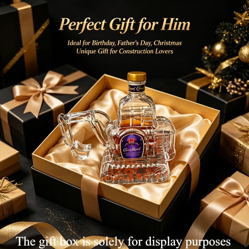 320ml Creative Excavator Glass Decanter Whiskey Bourbon Wine Carafe Novelty Barware Home Bar Decor Perfect Gift for Men