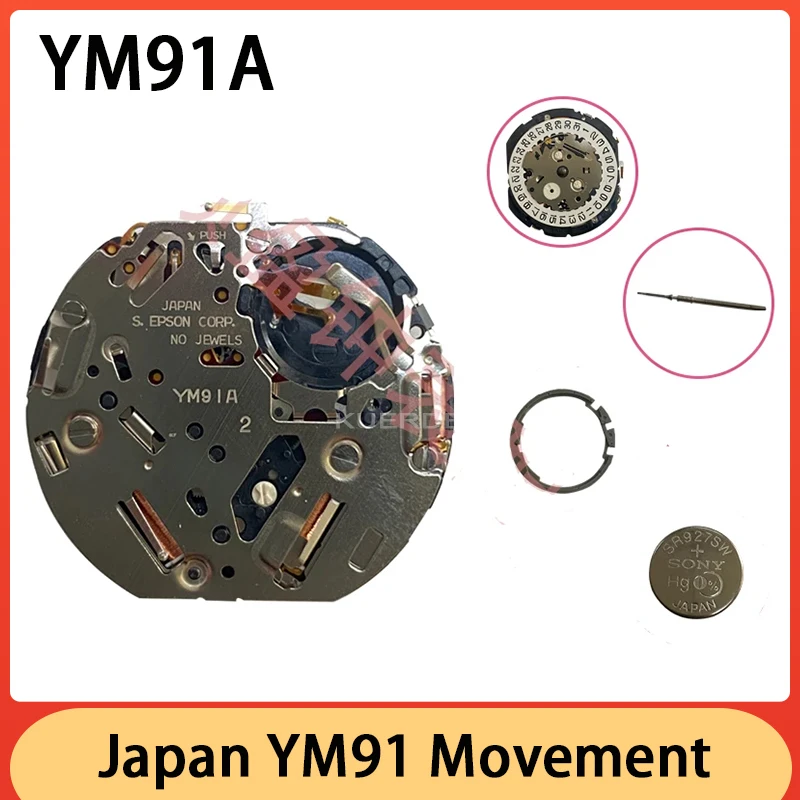 Tianmadu-YM91A Movimento De Quartzo com Bateria, Assista Acessórios, Qualidade Estável, Novo, Preço De Atacado, Japão