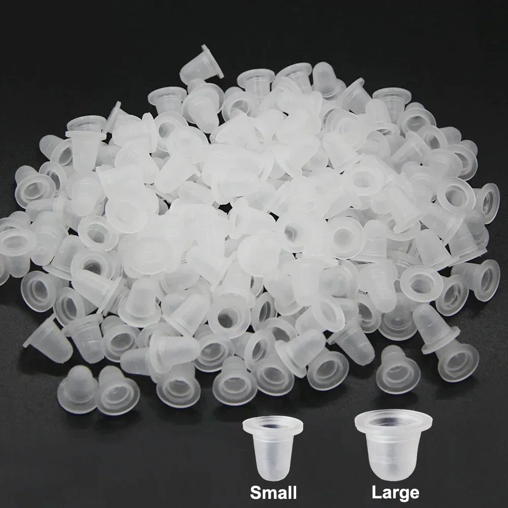 1000/500/100pcs Disposable Silicone Tattoo Ink Cup Caps Pigment Holder Container Tattoo Ink Caps Holder Tattoo Accessories
