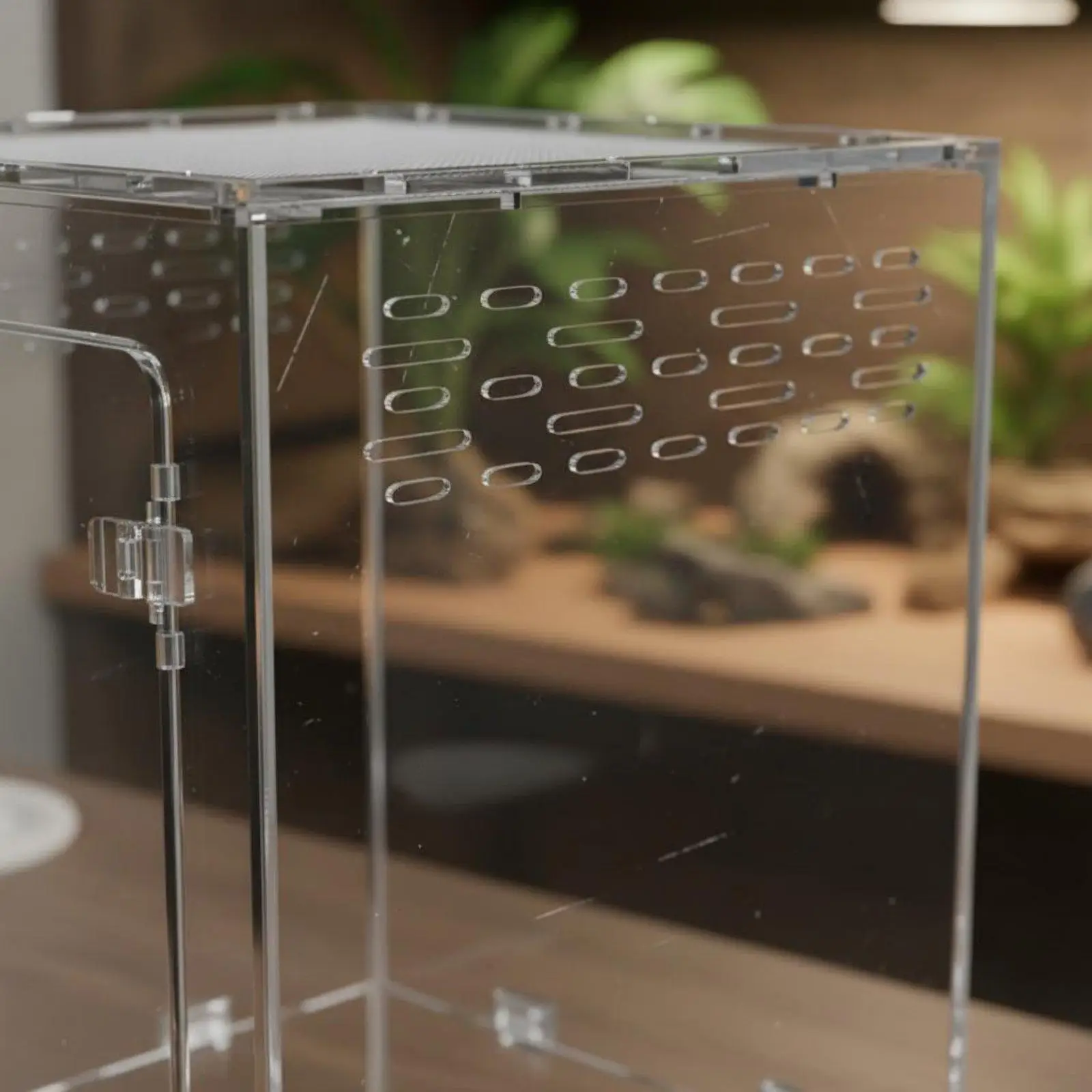 Reptile Terrarium Vertical Habitat Enclosure with Ventilation Stackable Design for Reptile House Decorating
