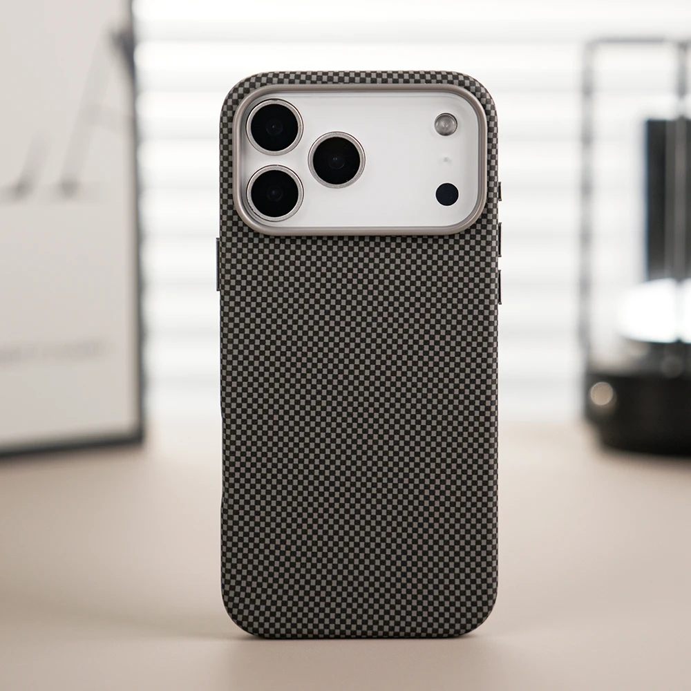 High Quality Carbon Fiber Texture Leather Checkered Magnetic Phone Case For IPhone 17 Pro Max 16 15 14 For Magsafe Protect Cover
