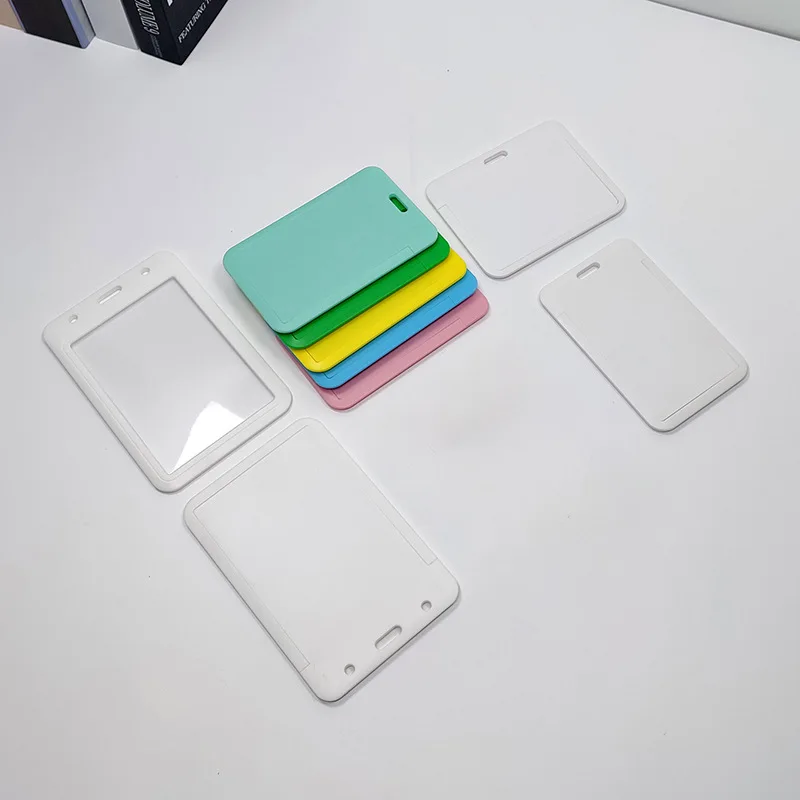 

1PC Sliding Card Cover ID Name Badge Holder Pass Bus Work Card Cover Protectors Chest Pocket Women Students Card Holder Badge