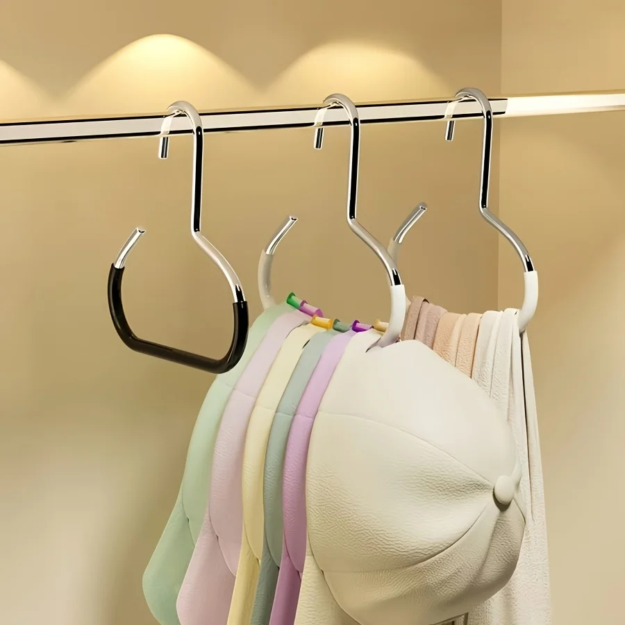 Metallhaken zum Aufhängen von Hüten, Kleiderstangen-Organizer, rutschfester Hut- und Schalhalter, ideal zum Aufhängen von Hüten, Schals, Unterwäsche und Taschen, Aufbewahrungsregal für den Kleiderschrank. – Detail 5