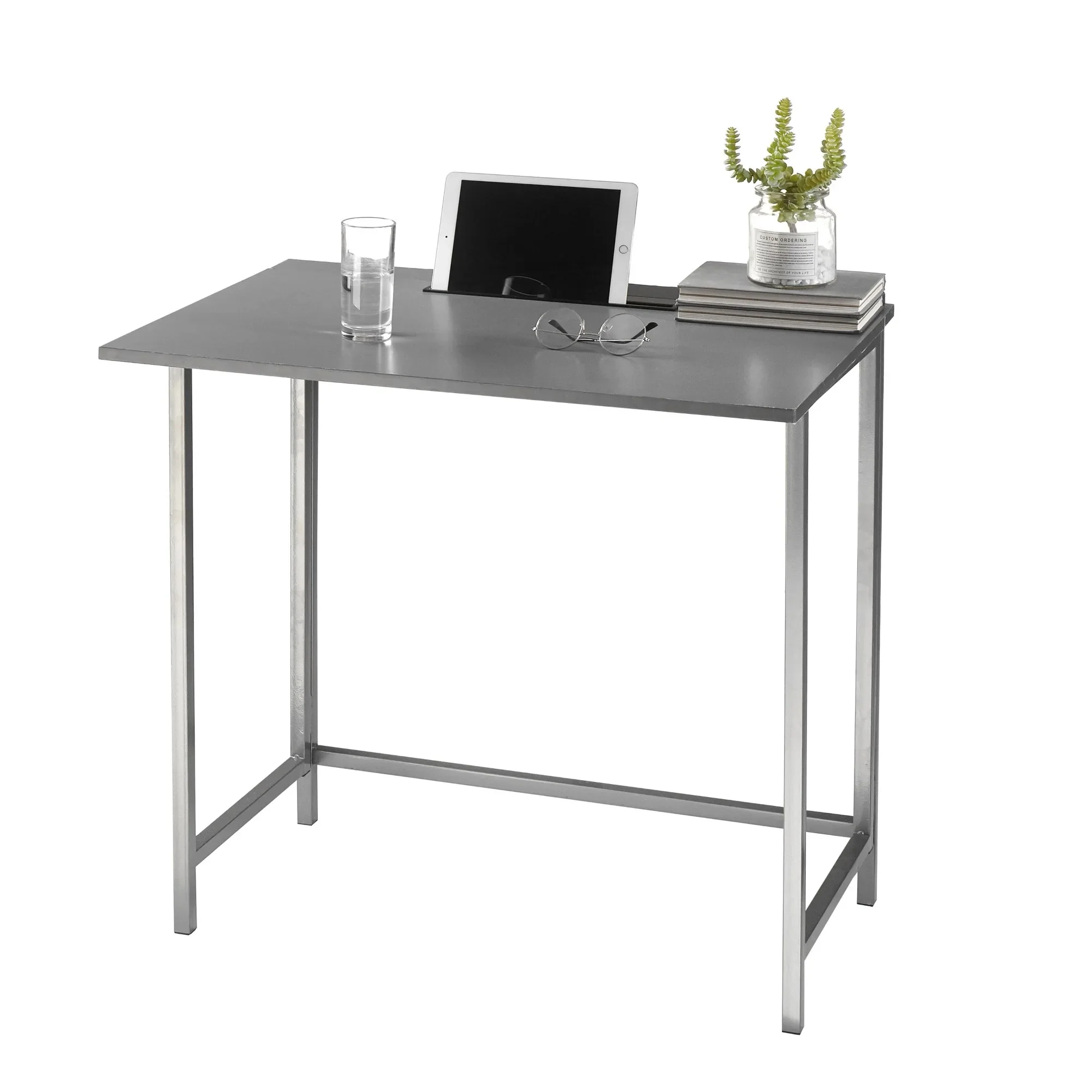 Kids Folding Desk with Tablet Slot, 30" L x 20" W x 29.7" H,Grey