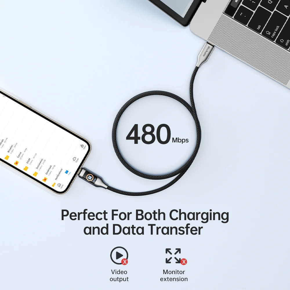 PD27W MFi Certified USB C To Lightning Fast Charging Cable For iphone8-14 Series Nylon Braided Data Cord For Ipad 1.2/1.8/2M