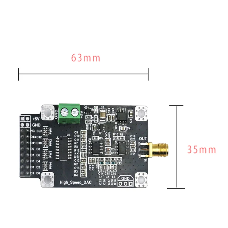 1 قطعة وحدة DAC عالية السرعة 14 بت 165 متر أخذ العينات الموجي توليد محول رقمي إلى تناظري