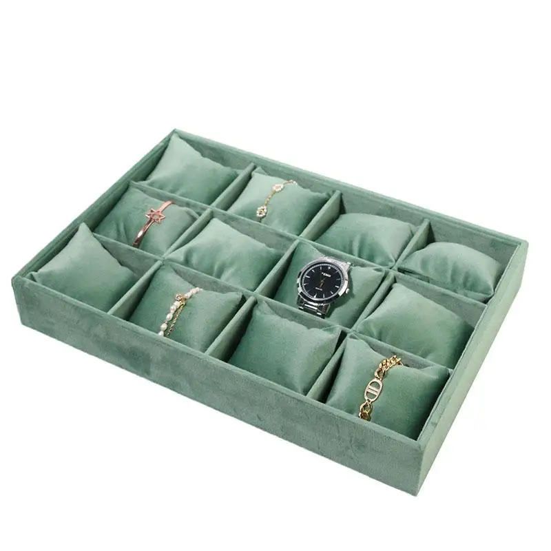 4/8/12 Grids Watch Display Stand Bracelet Holder Organizer Watches Storage Jewelry Pillow Holder Jewelry Display Tray