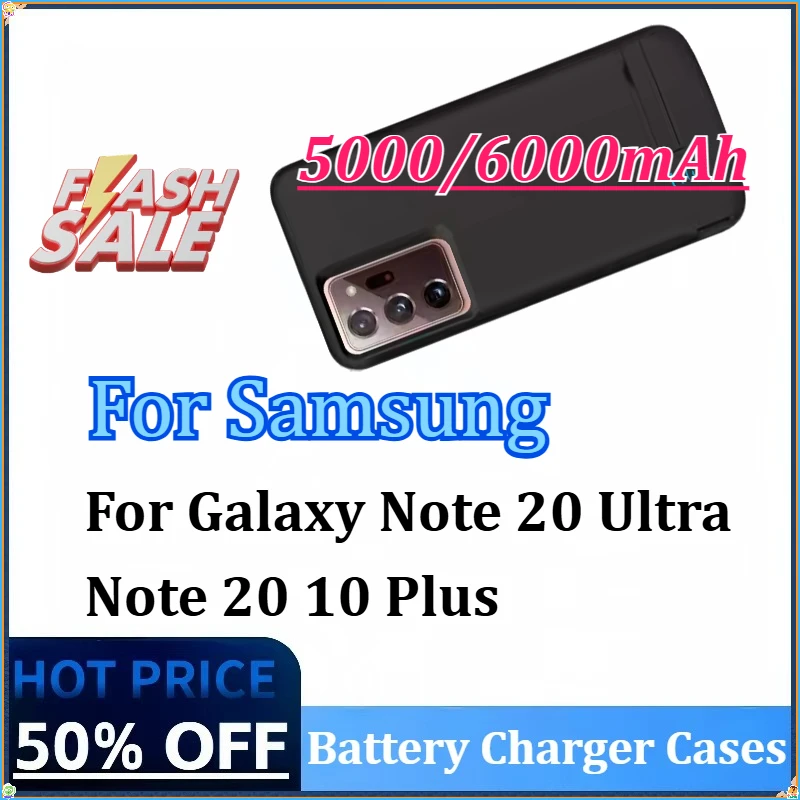 

New 5000/6000mAh Battery Charger Case for Samsung Galaxy Note 20 Ultra Note 20 10 Plus Power Bank Shockproof Charging Cover