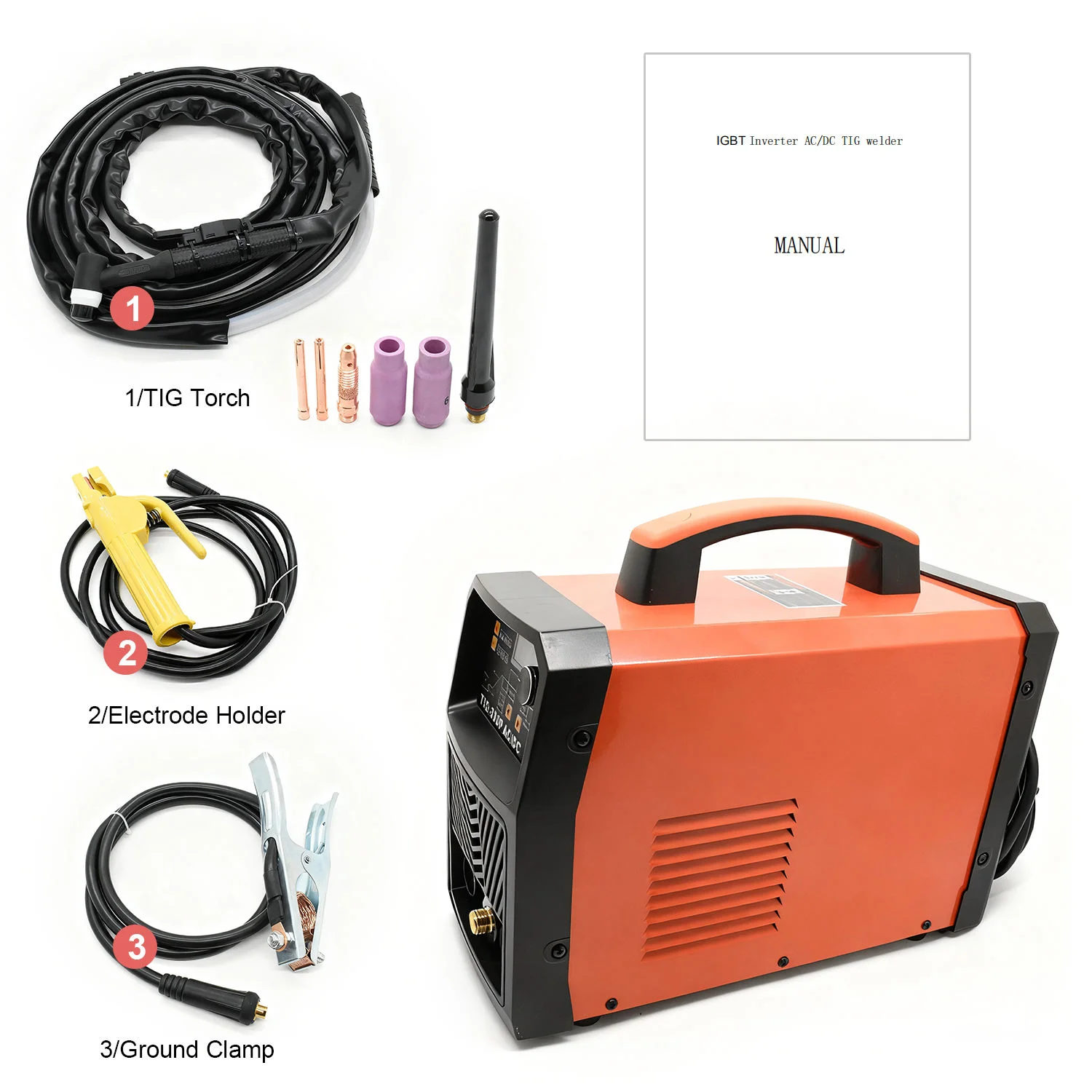 200A AC DC Pulse TIG Welder Digital Inverter Welding Machine 4.5kVA 60% Duty Cycle Aluminum Stainless Steel Metal Fabrication