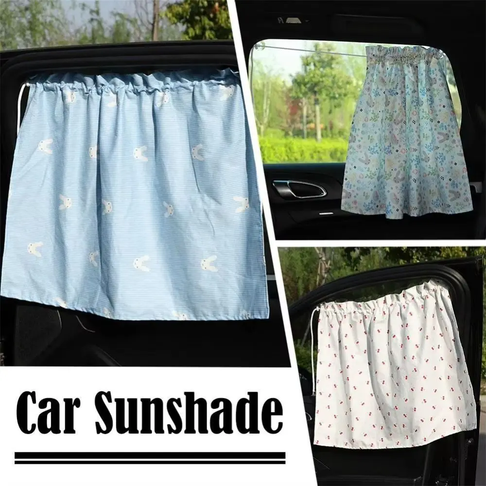 

Creative Suction Cup Car Curtains Cute Cartoon UV Protection Sunshade Curtain Cotton Sliding Car Window Cover Children