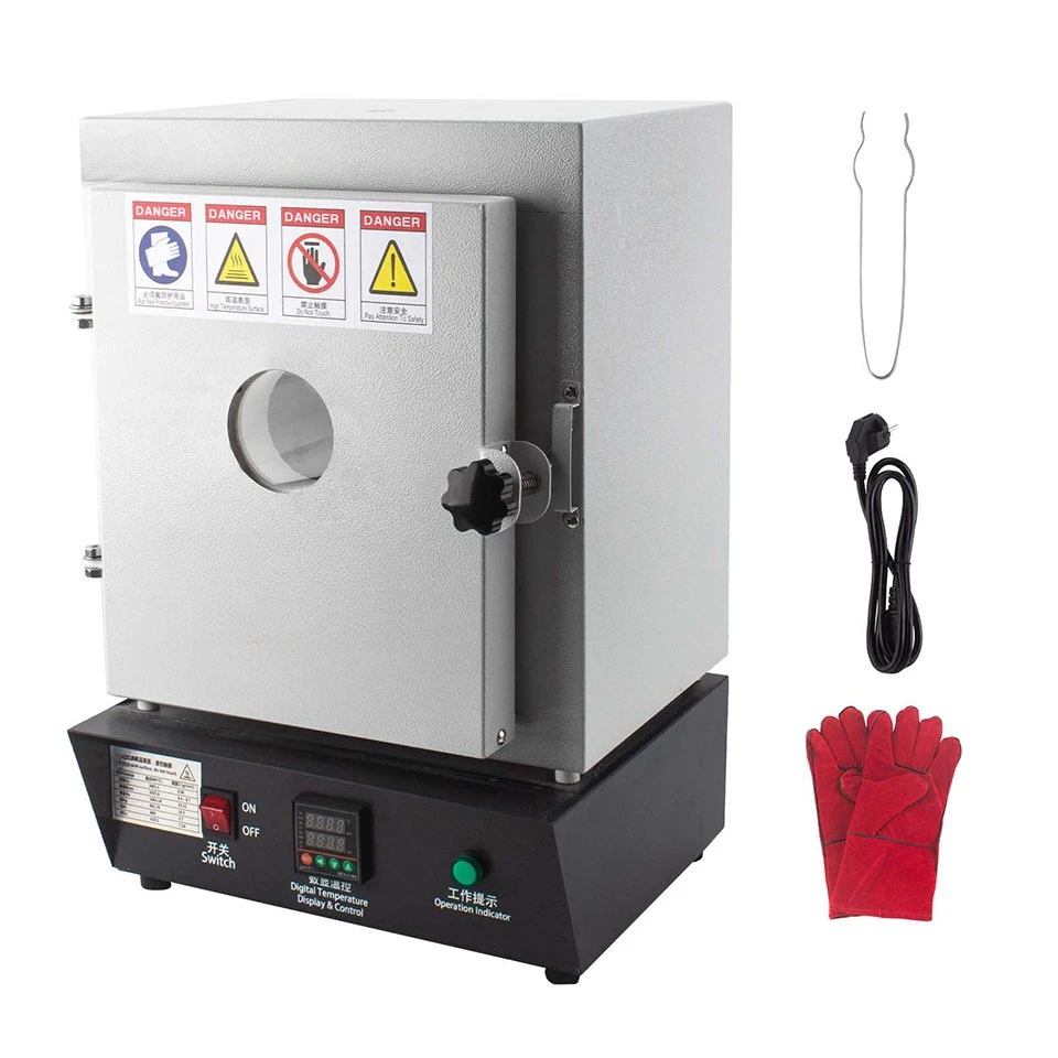 Auble 1750W Metal Melting Muffle Furnace 1150℃ Jewelry Casting Automatic Observation Window Constant Temperature Oven for Mold