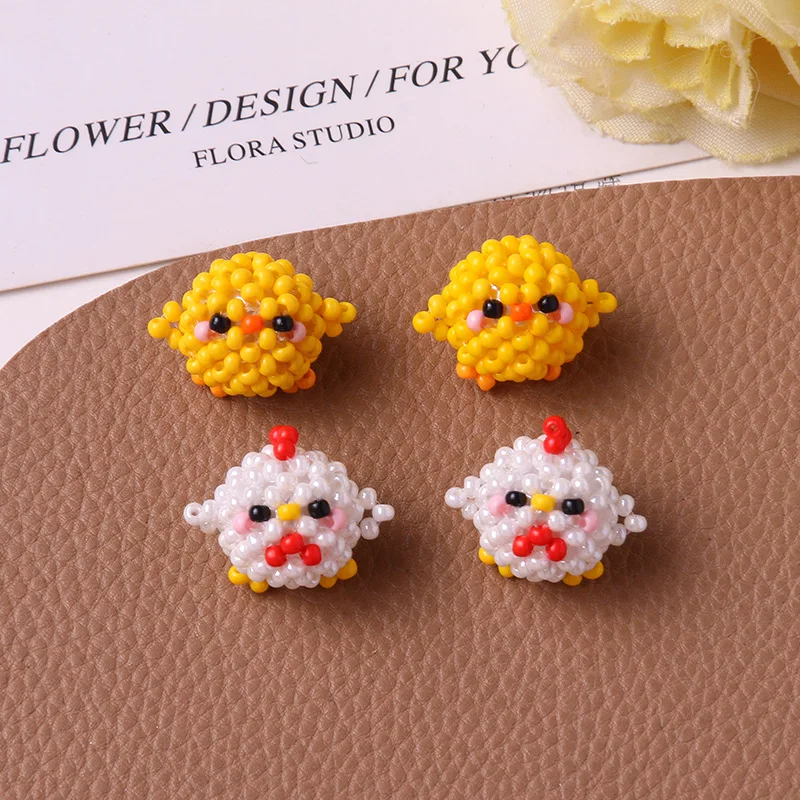 Clog Shoe Charms 1 Pc Premium 3D Mini Chubby Chicken Clear Crystal Jelly Resin Korean Style Cute DIY Chain Buckle Princess Decor