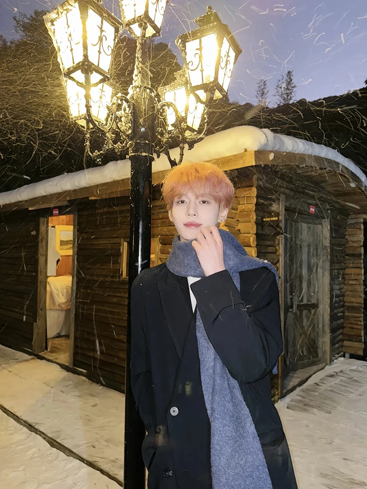 

Ele Bla Woolen Men's Coat Winter Thiened Medium Length Korean Sle Briti Windbreaker Warm Cold-resistant Long Sve