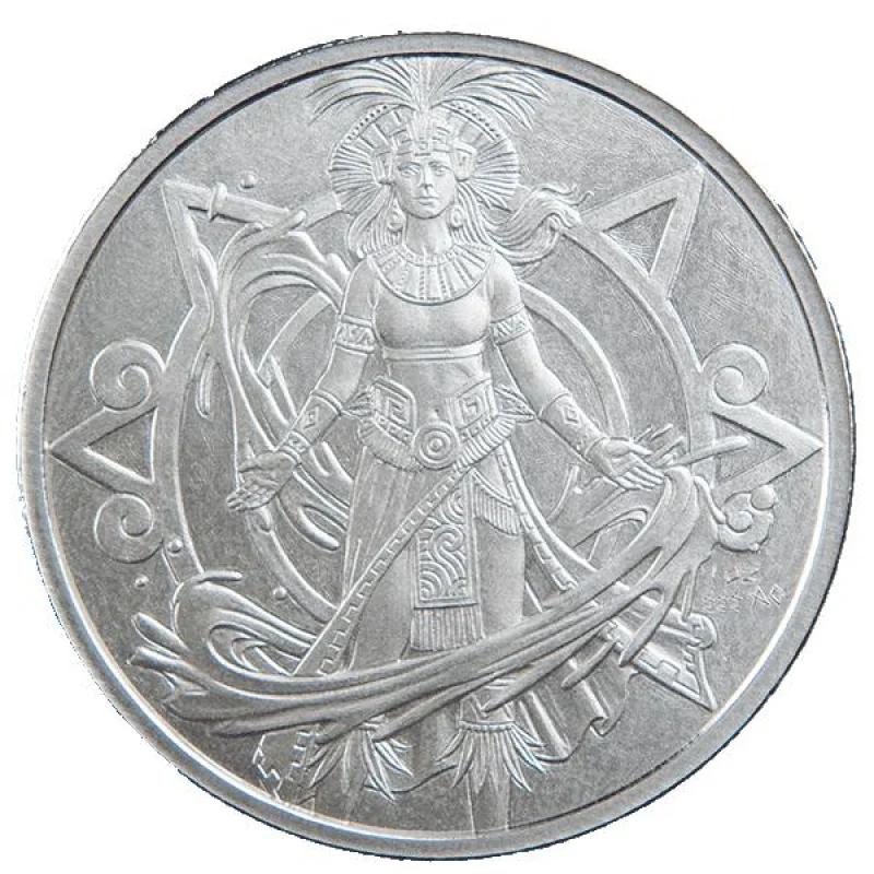 

Aztec Water Goddess Chalchiuhtlicue Commemorative Coin, Ancient Mythology Art Piece