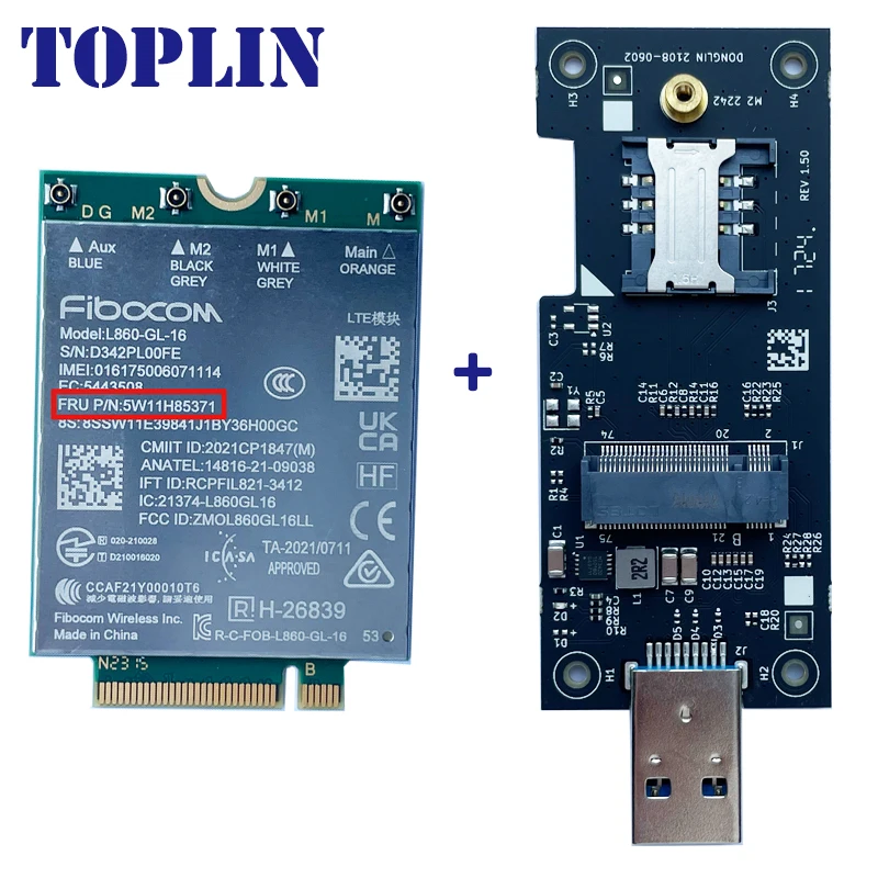 Imagem -04 - Módulo Portátil Xmm 7560r Mais 4g Lte Fru 5w11h85371 Carbono Thinkpad x1 10 ° Geração 11 ° Geração L860-gl16