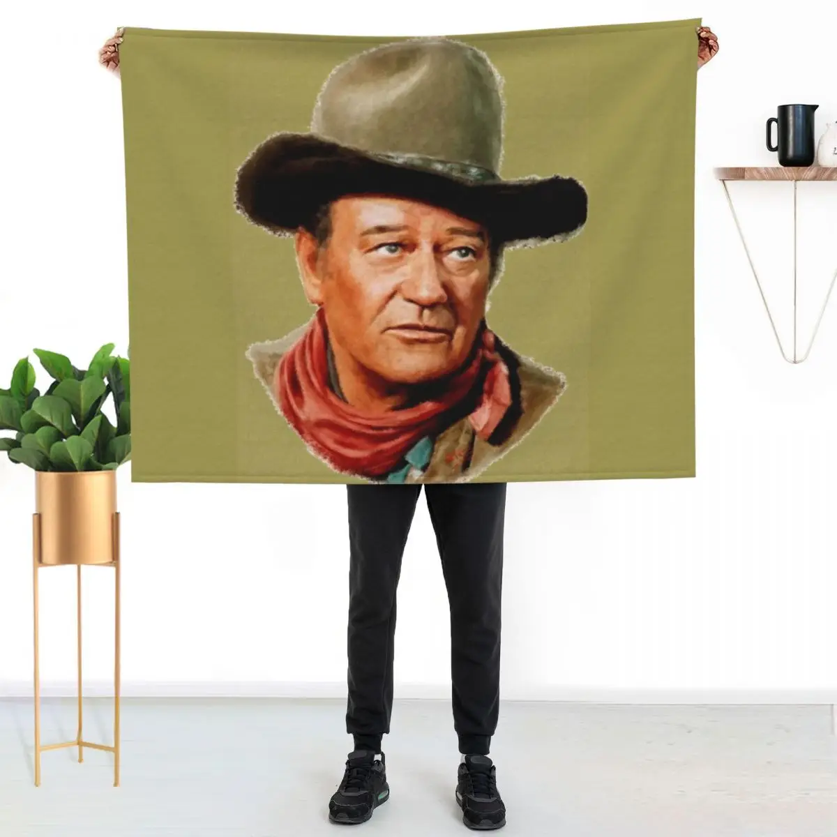 

John Wayne the Duke Throw Blanket Soft Comfort Blanket for Reading Watching TV