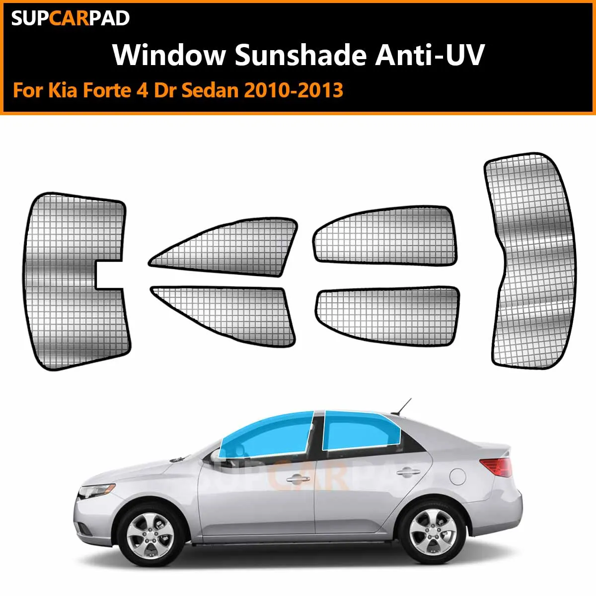 

For Kia Forte 4 Dr Sedan 2010-2013 Custom Car Window Sunshade Anti-UV Car Sun Window Visors Sunshade Covers Accessories