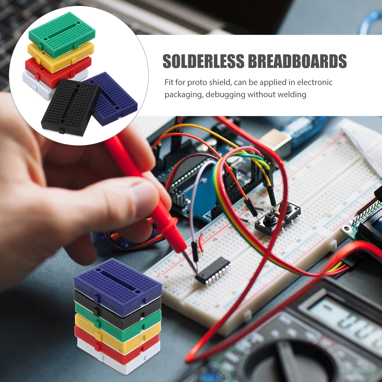 

6pcs Mini Breadboard PCB White Black Red Blue Green Yellow Solderless for Projects Lab Tools Electrical Equipment