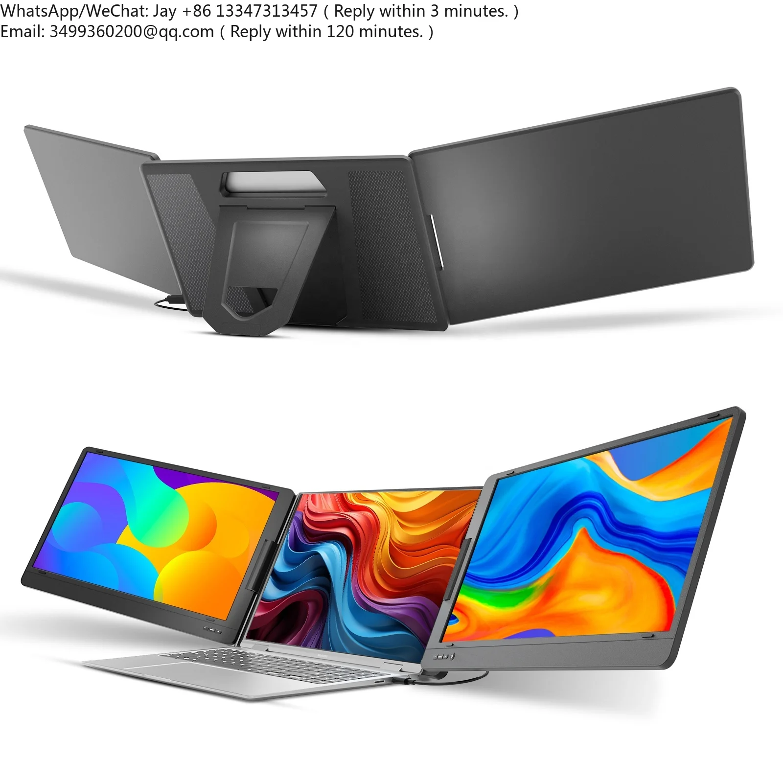 

15.6 Inch Portable Monitor for Laptop FHD Dual Screen Monitor USB-A and Type-C Triple Screen Monitor Portable Screen