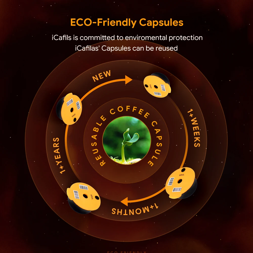 iCafilas BOSCH-s Tassimo Coffee Capsules Reusable Coffee Capsule 60ML / 180ML Pods Tassimo Refillable Filter Maker Pod