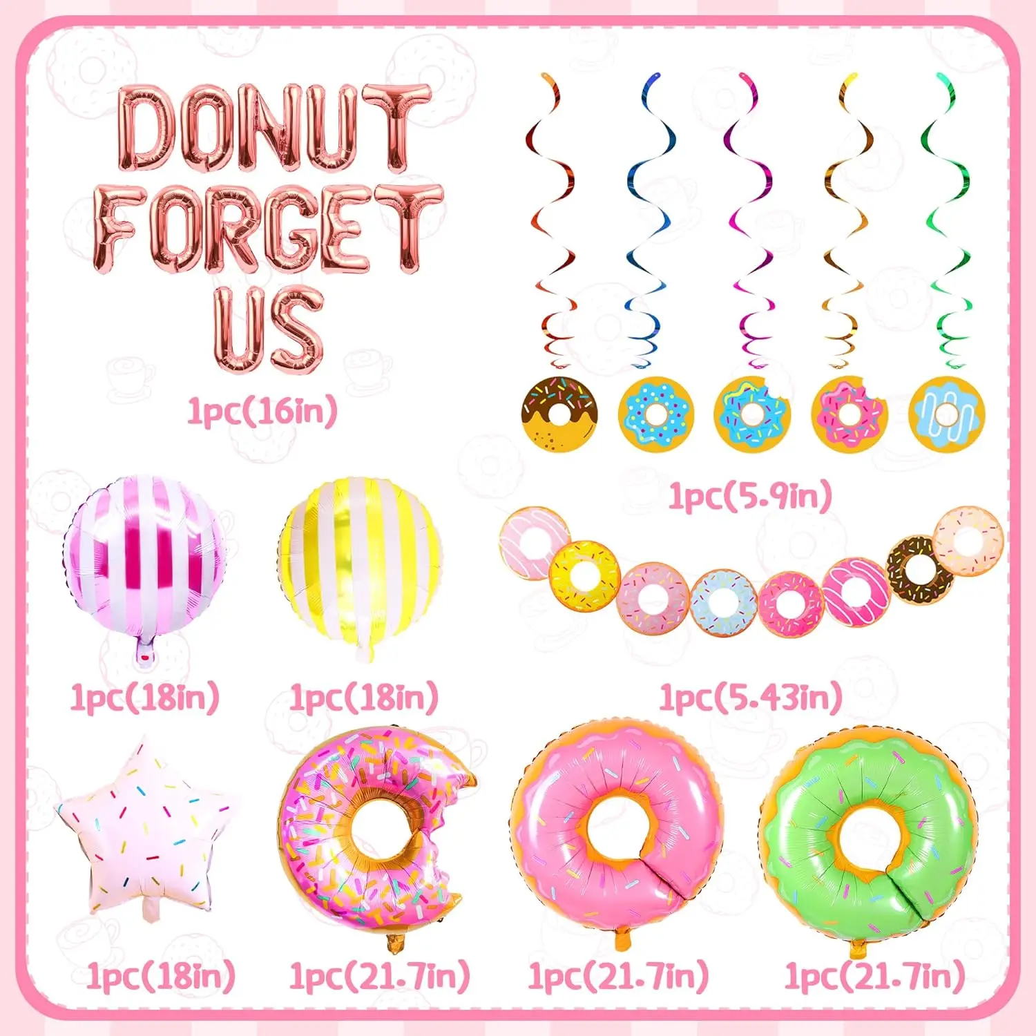 LaVenty 25 PCS Donut Forget Us Party Decoration Farewell Decor Career Change Bachelorette Retirement Party Decorations