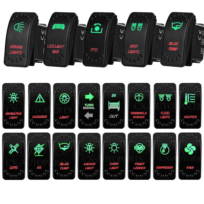 Marnie Grade Rocker Switch 12V/24V STST ON OFF / DPDT ON OFF ON Waterproof IP66 For Boat Car Truck 4x4 Jeep ARB Carling NARVA RV