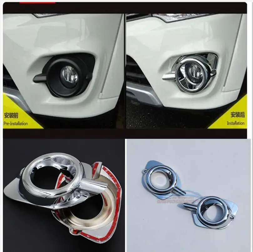 front  rear fog light lamp box ABS Chrome front cover accessories 4pcs/set  For Mitsubishi Pajero 2014 2015 2016