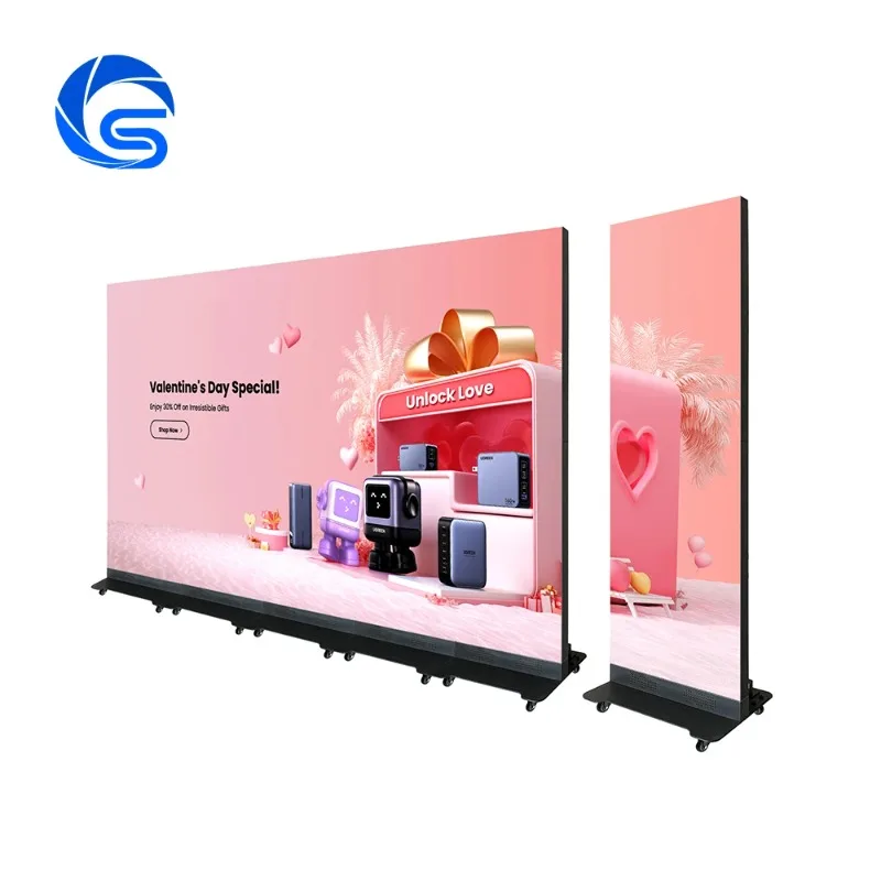 【Hot Sale】Portable Slim Advertising Digital Signage Video Screen Banner Indoor P2.5 Smart Led Poster Display